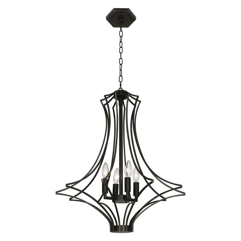 Lustre empire 3 lumières Grace, Bronze patiné foncé