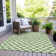 Machine Washable Indoor/Outdoor Xhevrie Green Rug