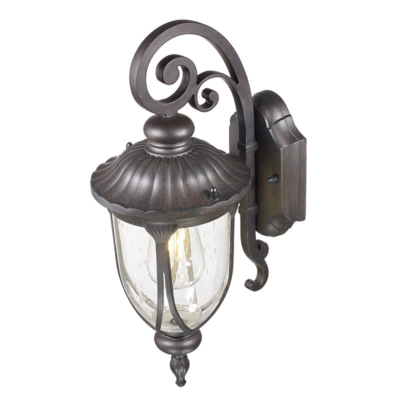 Lanterne murale d'extérieur à 1 ampoule Angie, Corail noir, H 16,5 po x l 6,75 po x P 9 po