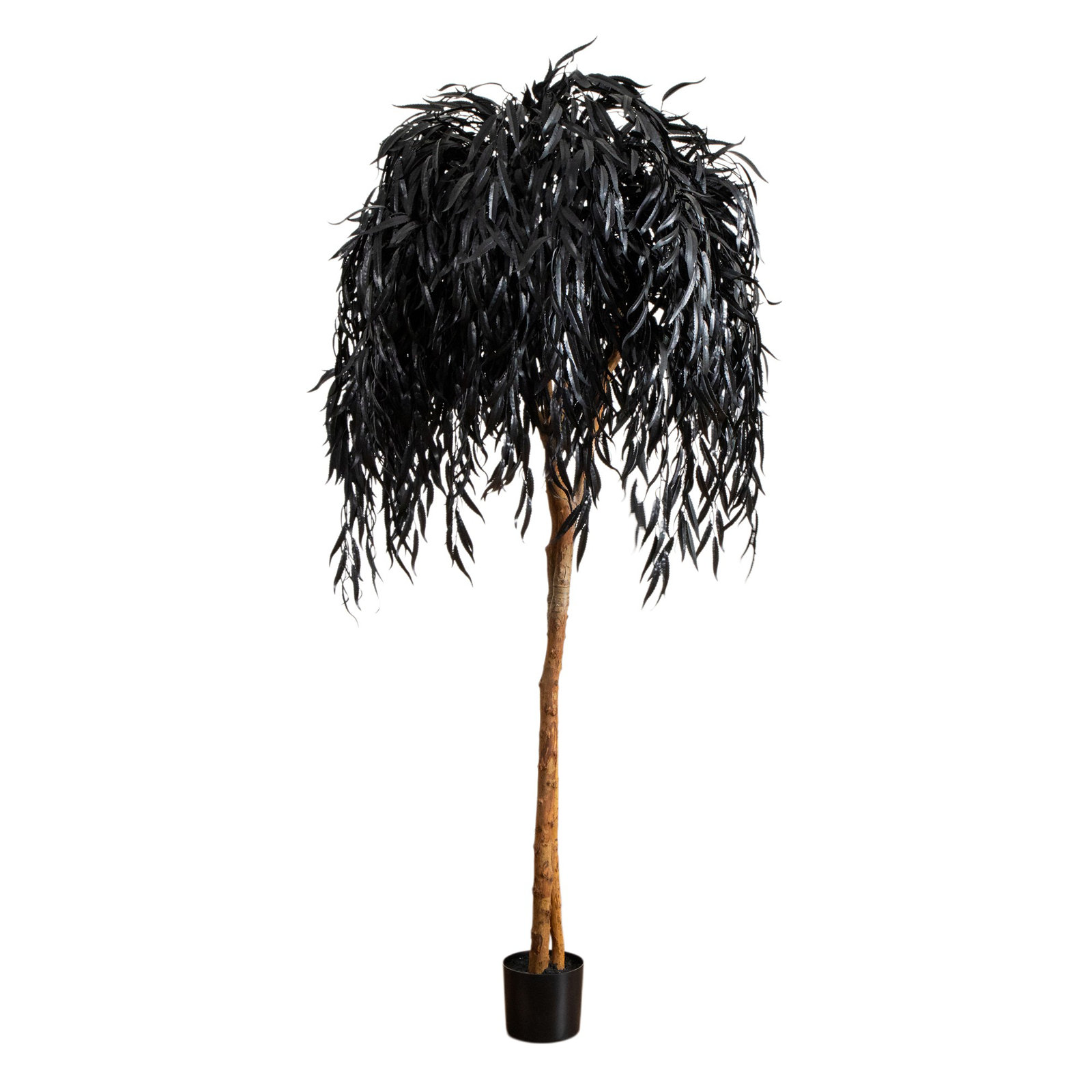 Artificial Halloween Black Willow Tree, 72" H x 38" W x 38" D