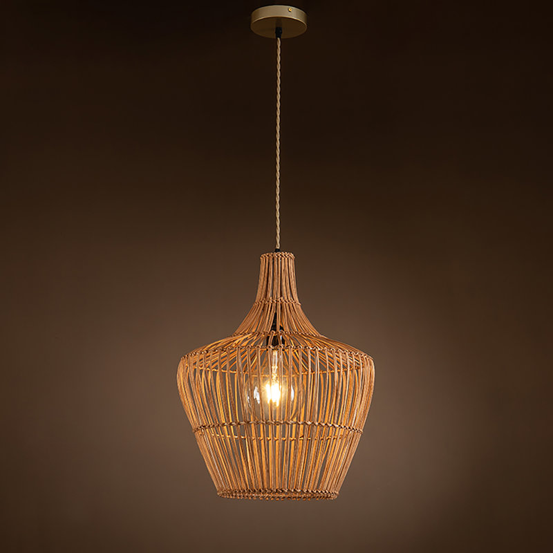 Luminaire suspendu en rotin 1 lumière Almendarez