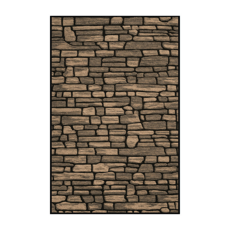 Washable Stone Walls Farm Area Rug, Runner 2' x 4'