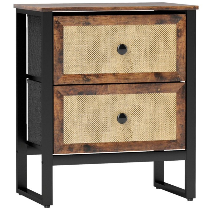 50cm W Engineered Wood Bedside Table