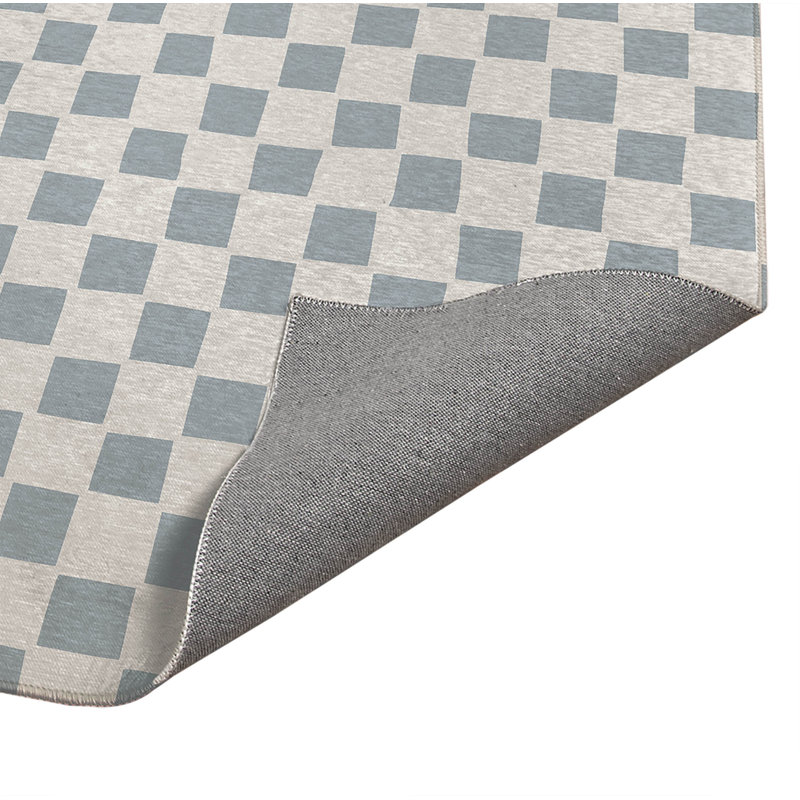 Paillasson damier, L 24 po x L 36 po, Bleu ardoise