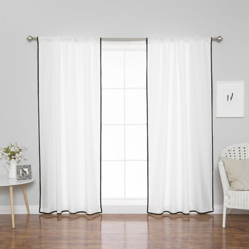 Ciaris Semi Sheer Curtain Pair, Black, 52" W x 84" L
