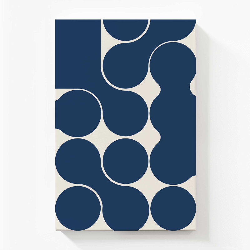 Sculptural Blue Geometry Canvas Print, Stretched Canvas, 72" H x 48" W x 1.25" D