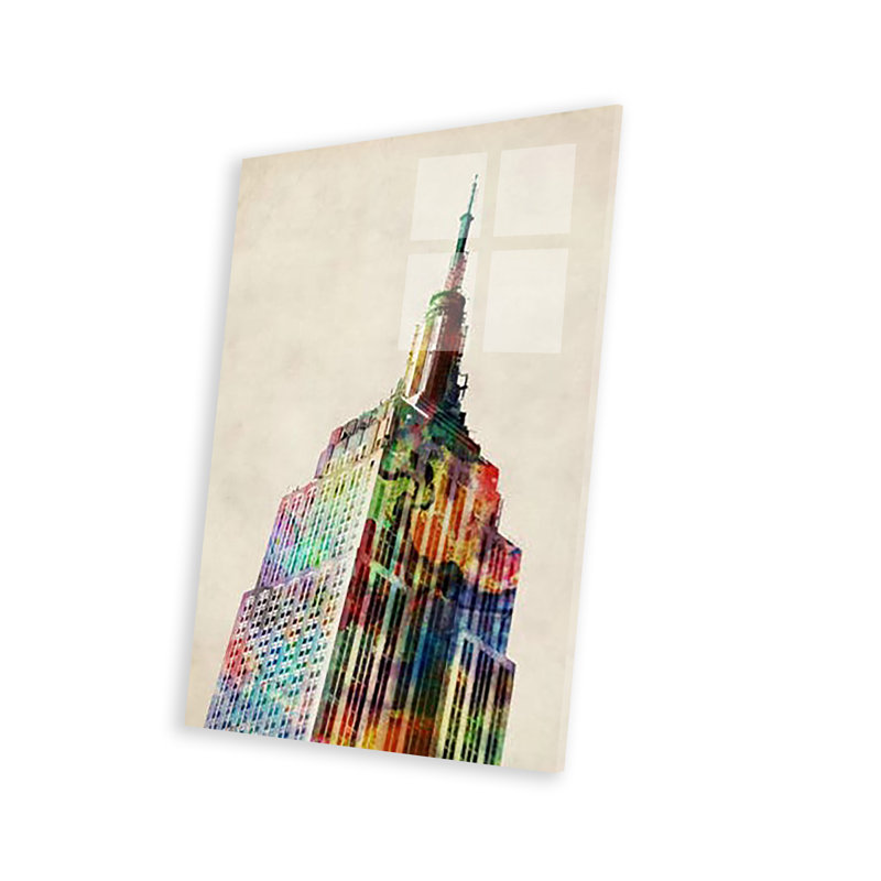 Impression Empire State Building sur verre acrylique, H 24 po x l 16 po x P 0,25 po