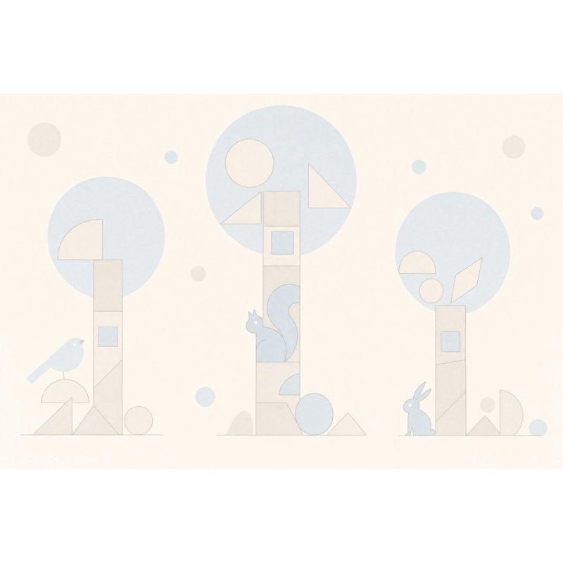 Papier peint géométrique scandinave amovible, 100 po x 96 po, Peler et coller