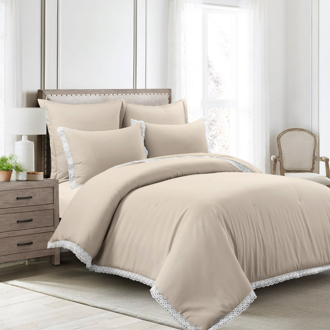 Rosalie Microfiber 5 Piece Comforter Set (Set of 5) Lush Decor 