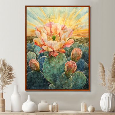 Desert Bloom Canvas, Cactus Flower Wall Art, Hajeb