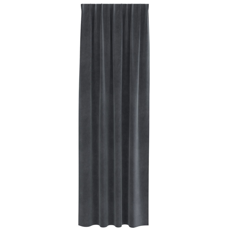 Curtains Polyester 140Cm Sound-Absorbing, 140cm Width x 245cm Drop, Grey