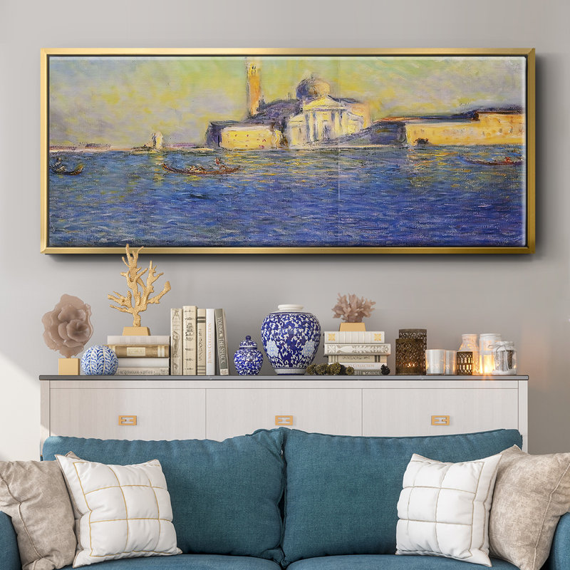 " San Giorgio Maggiore, 1908 03 ", H 12 po x l 30 po x P 1,5 po, Toile avec cadre flottant or