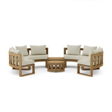 Circular Modular Outdoor 6 - Piece Teak Conversation Set