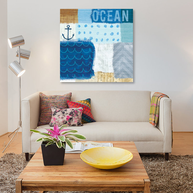 « beachscape series : collage ii », reproduction d’impression sur toile, H 18 po x l 18 po x P 1,5 po, Toile tendue