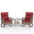 Coussin rouge / cadre brun