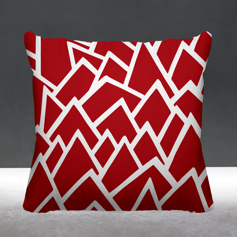 Claiborn Outdoor Reversible Throw Pillow, Red, 19H" x 19W"