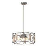 Inlight 16" Modern Farmhouse 4-Light Drum Island Chandelier for Kitchen, IN-0336-4-WD