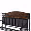Lit plateforme en métal pleine grandeur avec lumière, pour chambre d'enfant Lit en métal avec design rembourré et avec fonction de rangement avec tête de lit-1562203346-1562203347