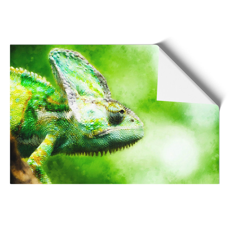 Chameleon Lizard Painting - Frameless Print, 21cm H x 30cm W x 0.1cm D
