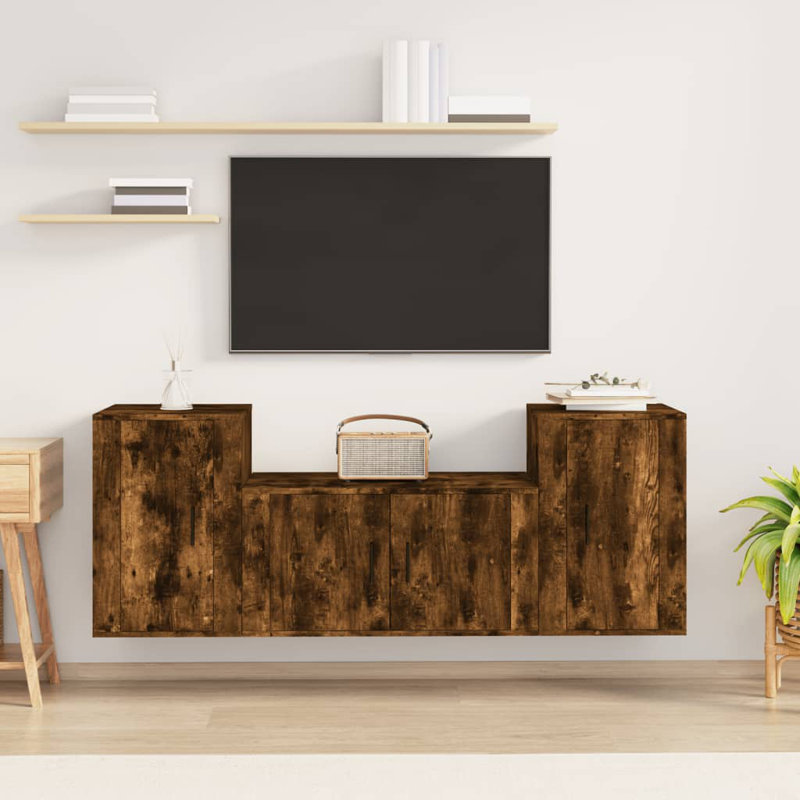 Avalene TV Stand, 15.8"H x 31.5"L x 13.6"W, Smoked Oak
