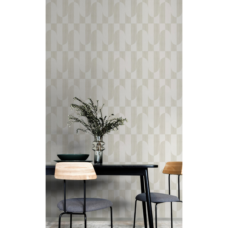 Blue Retro Funky Geometric Wallpaper R8379, White