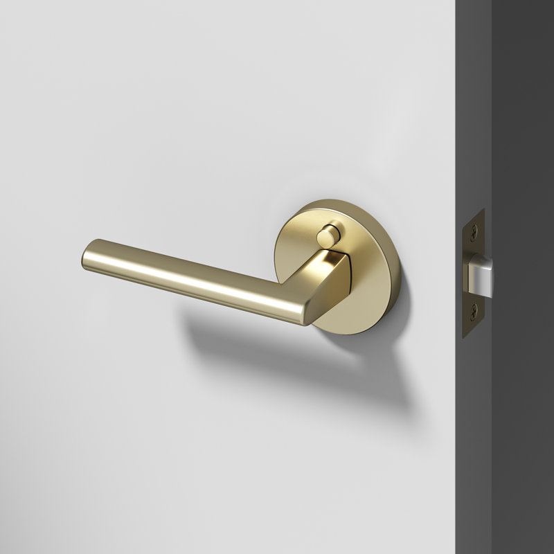  Brio Privacy Door Lever Modern Concealed Design For (Bed & Bath) – Sleek Minimalist Style in Brushed Champagne Gold