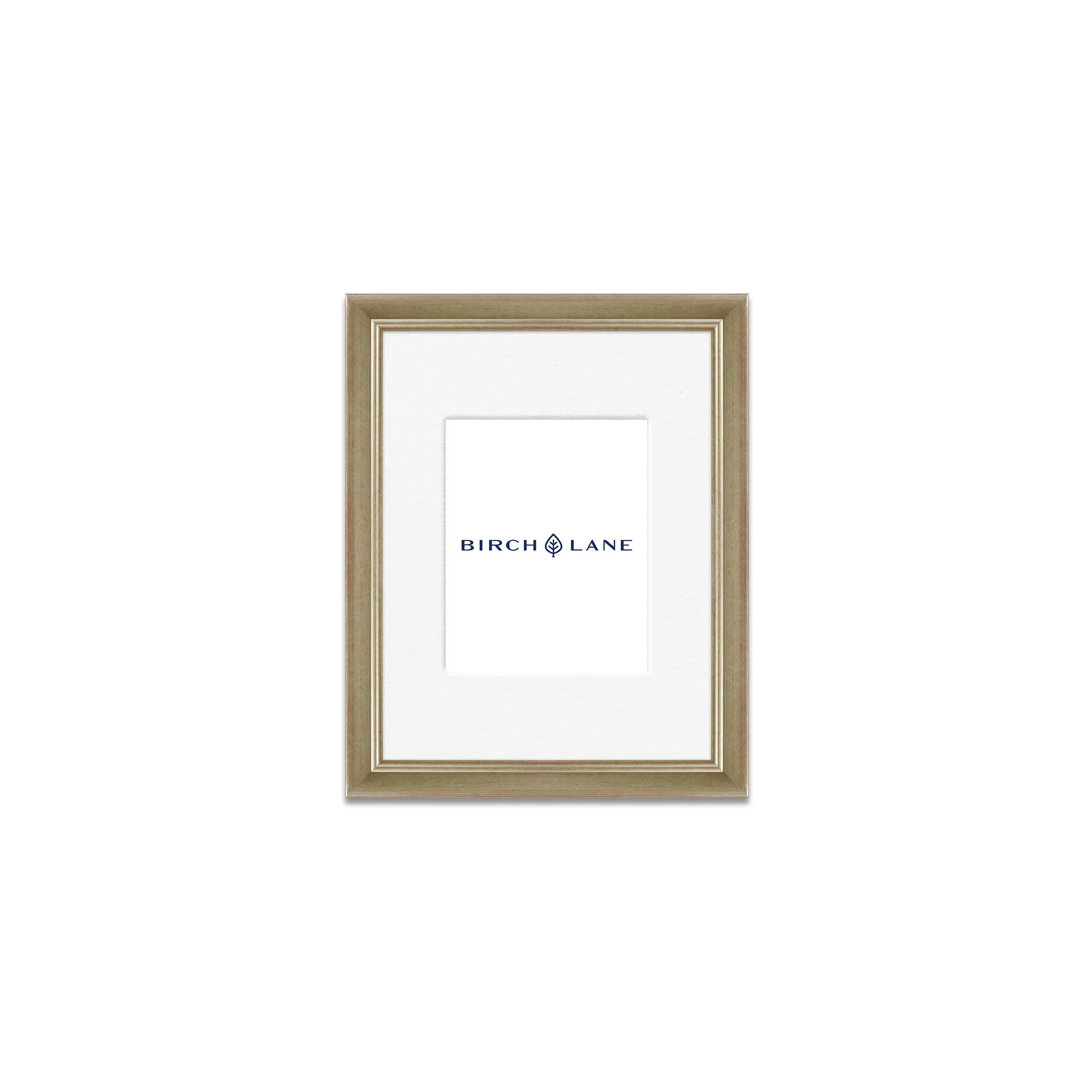 Wood Picture Frame with Mat, Silver, 8" x 10"