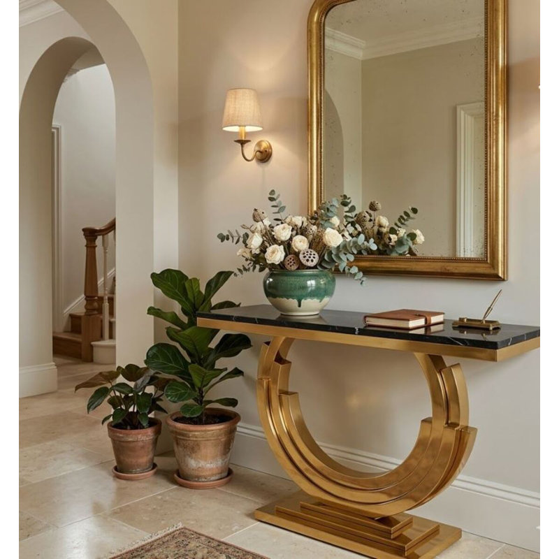 Morata Faux Marble Console Table