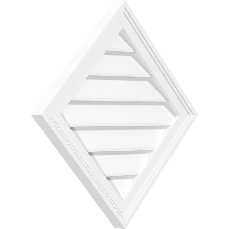 Ekena Millwork PVC Wall Louver / Gable Vent, 24" H x 24" W