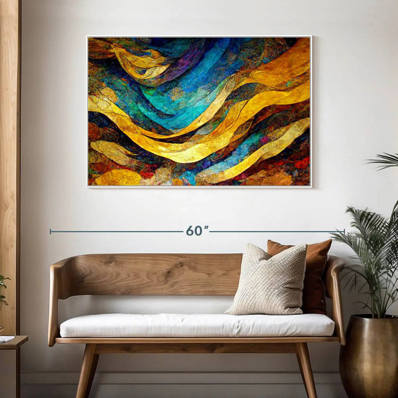 Dunes du désert Leota, Cadre flottant blanc, 46 po x 31 po