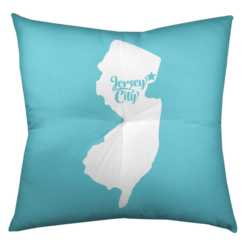 Coussin de plancher touffeté, 30 po x 30 po, Bleu sarcelle, Jersey City