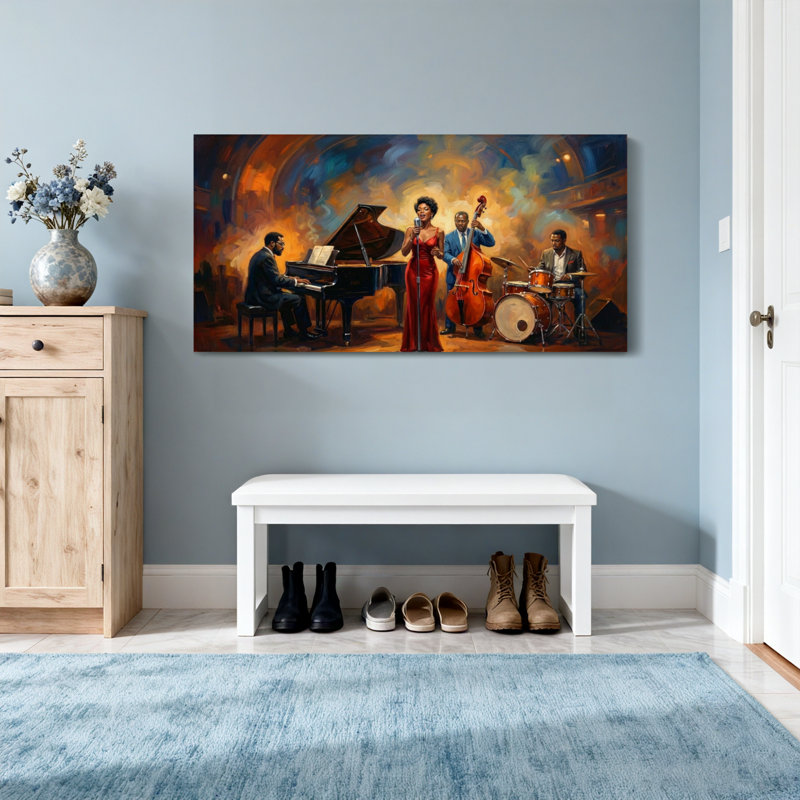 «Abstract Jazz Band», reproduction d'art sur toile, H 16 po x l 32 po