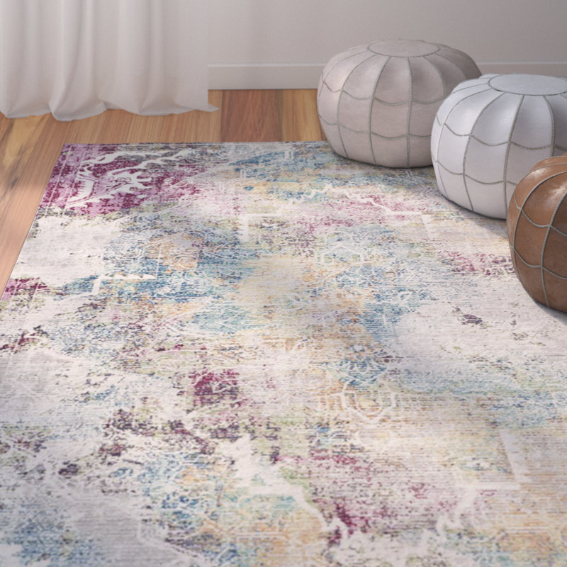 Tapis camouflage rouge / jaune Millersburg, Rectangle 5 pi x 8 pi