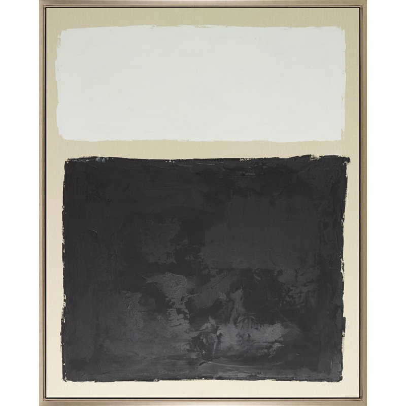 Tableau noir - Peinture sur toile, Laguna encadré argent