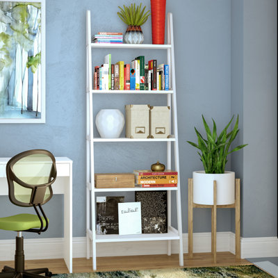 Natrona 72.5" H x 25.25" W Solid Wood Ladder Bookcase by Zipcode Design
