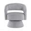 Fauteuil d'appoint pivotant, velours côtelé gris, base pivotante ronde en métal-130124920