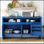 Buffet moderne en placage de frêne massif avec 3 tiroirs, tablette semi-ouverte et découpe centrale pour un rangement polyvalent et esthétique-894445315