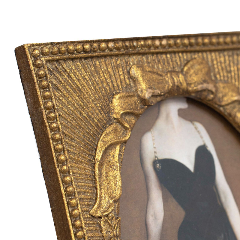 Cadre de présentation artistique unique en métal orné de perles ornées 5 x 7