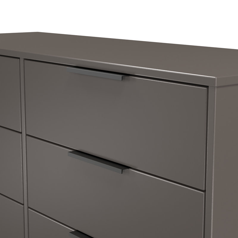 Turah 115 cm W Chest of 6 Drawers, Graphite