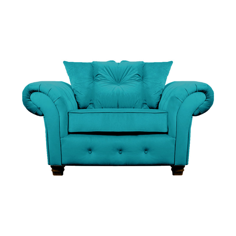 Lila 2 Seater Velvet Loveseat, Turquoise