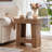Rustic Solid Wood End Table, Rectangular Side Table with Storage Shelf-1647524691