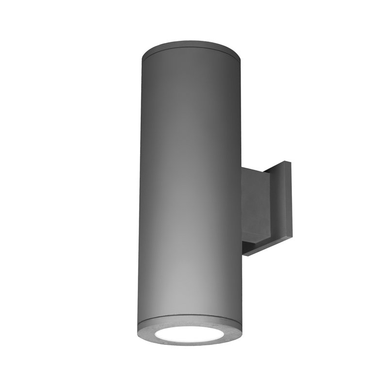 Appliquee à bras extérieur 2 lumières del Tube, 6", Graphite