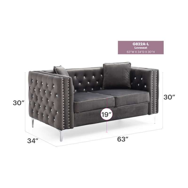 Causeuse contemporaine stylisée grise, Gris