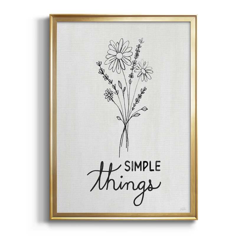 " Simple Things Sketch ", Gold, 42.5" H x 30.5" W x 1" D