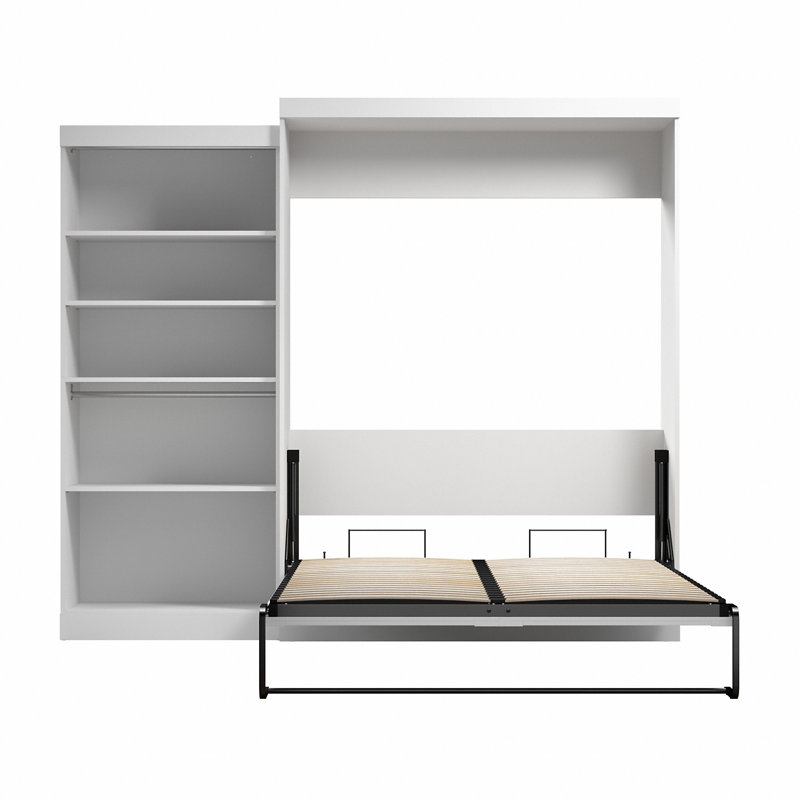 Arlex Queen Bed with Storage Unit (101W), White