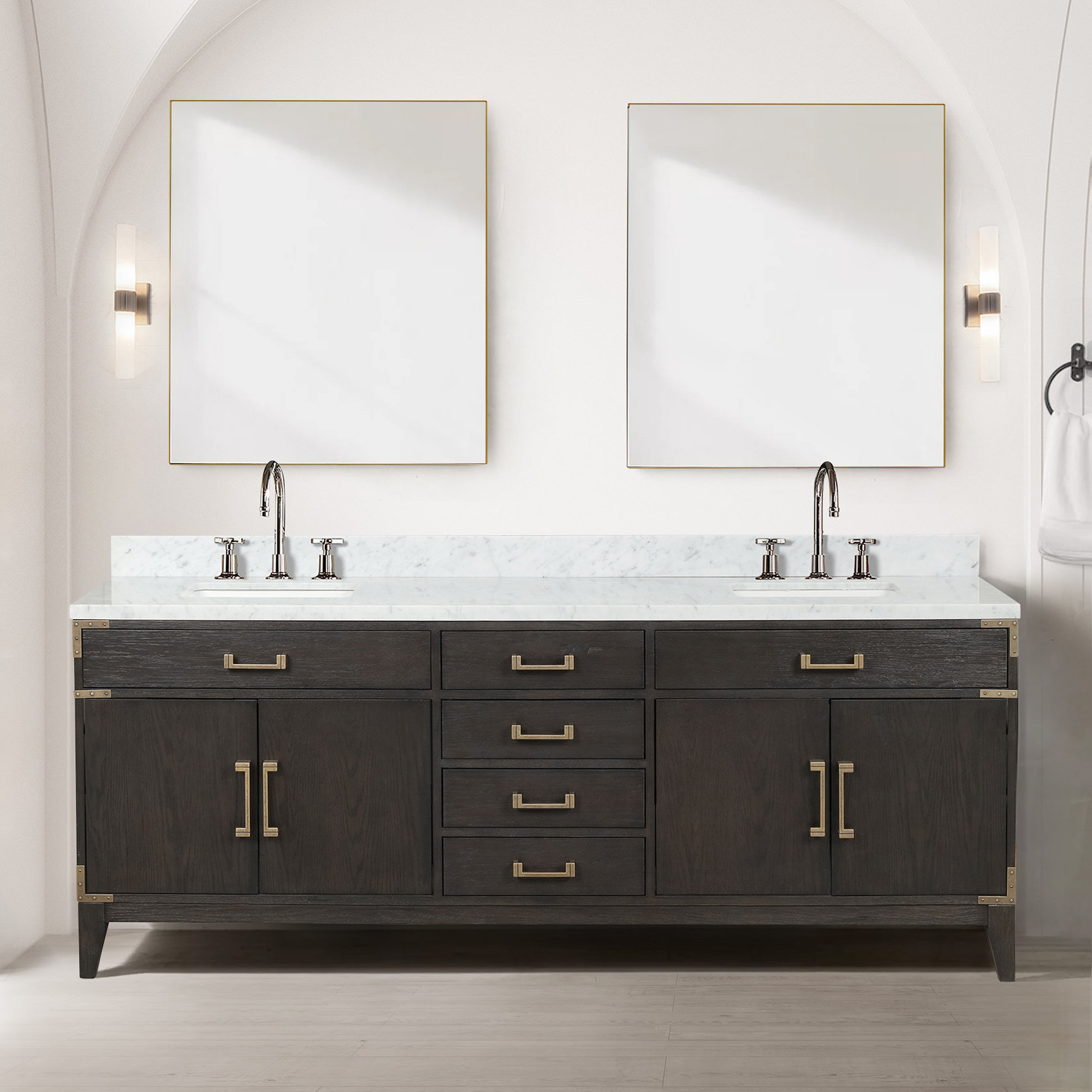 Beckett 84 Double Bathroom Vanity - Dark Blue  Beautiful bathroom  furniture for every home - Wyndham Collection