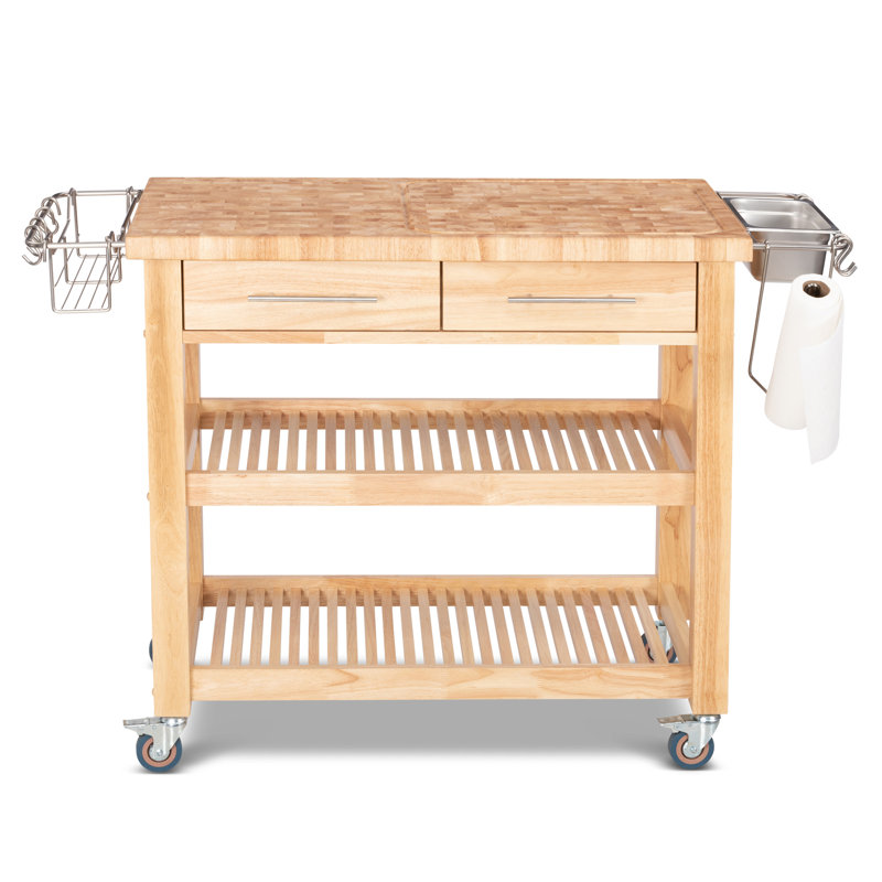 Sydney 38.30'' Wide Rolling Kitchen Cart, Natural