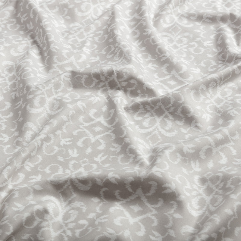 Chanasya White Floral Sketch Queen Microfiber Sheet Set