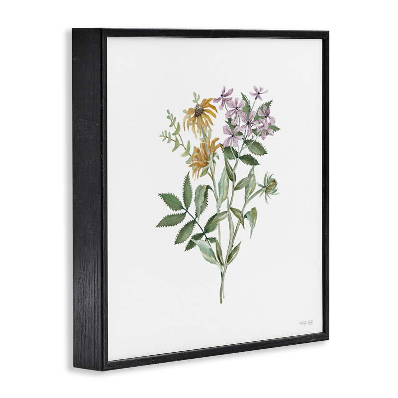 Giclée encadrée de mélange botanique en fleurs, design par Cindy Jacobs, Giclée encadrée noir minuit, H 12 po x l 12 po