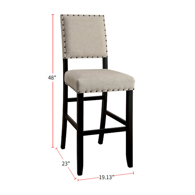 Aalayah Upholstered Counter Stool, Antique Black, 1